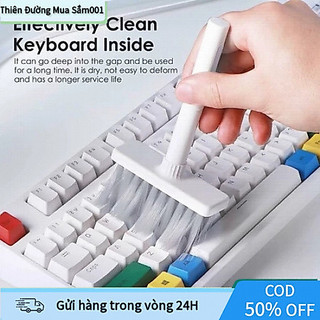 "Bộ dụng cụ vệ sinh công nghệ 5 trong 1 với đầy đủ phụ kiện giúp chăm sóc bàn phím và thiết bị điện tử dễ dàng "