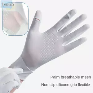 Găng tay chống nắng JVSUB, Găng tay lụa băng màn hình cảm ứng lưới, Găng tay lái xe thoáng khí chống tia cực tím có độ đàn hồi cao Thể thao ngoài trời