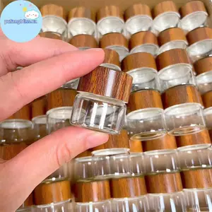 Pufangbliss Cà Phê Đậu Ống Thủy Tinh Với Dụng Cụ Gỗ Ống Đóng Chai Bảo Quản Ngũ Cốc Bằng Gỗ Kín Kín Kín Hộp VN