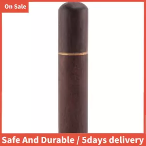 Gỗ Mun Tăm Giá Đỡ Xô Mini Hộp Đi Bộ Đường Dài Thủ Công Di Động Quà Tặng Handmade 8 * 1.8cm