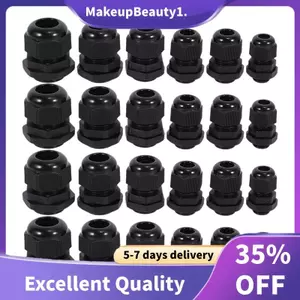 24 Chiếc Nhựa Chống Thấm Nước Có Thể Điều Chỉnh 3.5 - 13 Mm Cáp Gland Khớp, PG7, PG9, PG11, PG13.5, PG16, Gói 24