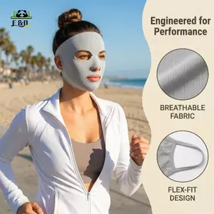 Mặt nạ thoáng khí bằng lụa băng mỏng Khăn chống nắng UV có thể điều chỉnh để chạy bộ ngoài trời Đi bộ đường dài Du lịch EMKK