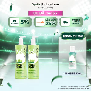Bộ 2 chai Sữa Tắm Gội Trẻ Em Lactacyd Baby Extra Milky Làm Sạch Dịu Nhẹ và Dưỡng Ẩm Vượt Trội 500ml/chai