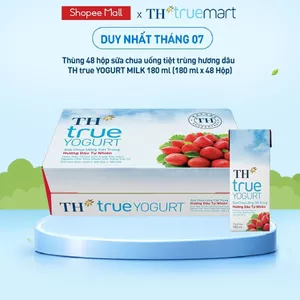 Thùng Sữa Chua Uống Tiệt Trùng Hương Dâu TH True Yogurt milk 180ml (48 Hộp)