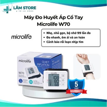 💖 Máy Đo Huyết Áp Cổ Tay Microlife W70 – Kết Nối Bluetooth Chính Xác & Dễ Dùng 💖
