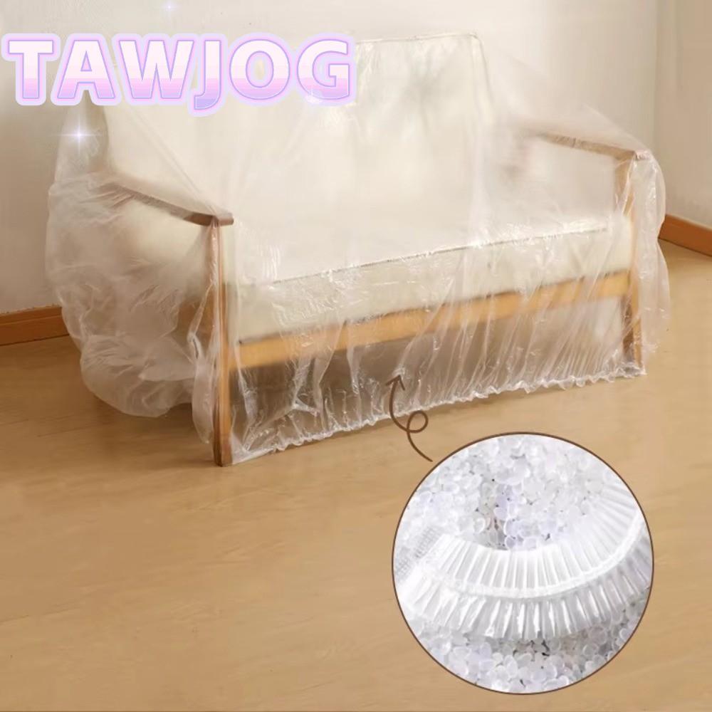 TAWJOG Màng phủ bụi nilon khổ lớn có dây rút - Chống nước, ngăn bụi, bảo vệ đồ đạc khi sửa nhà, dọn nhà - Dùng một lần, đa năng, bền, tiện lợi