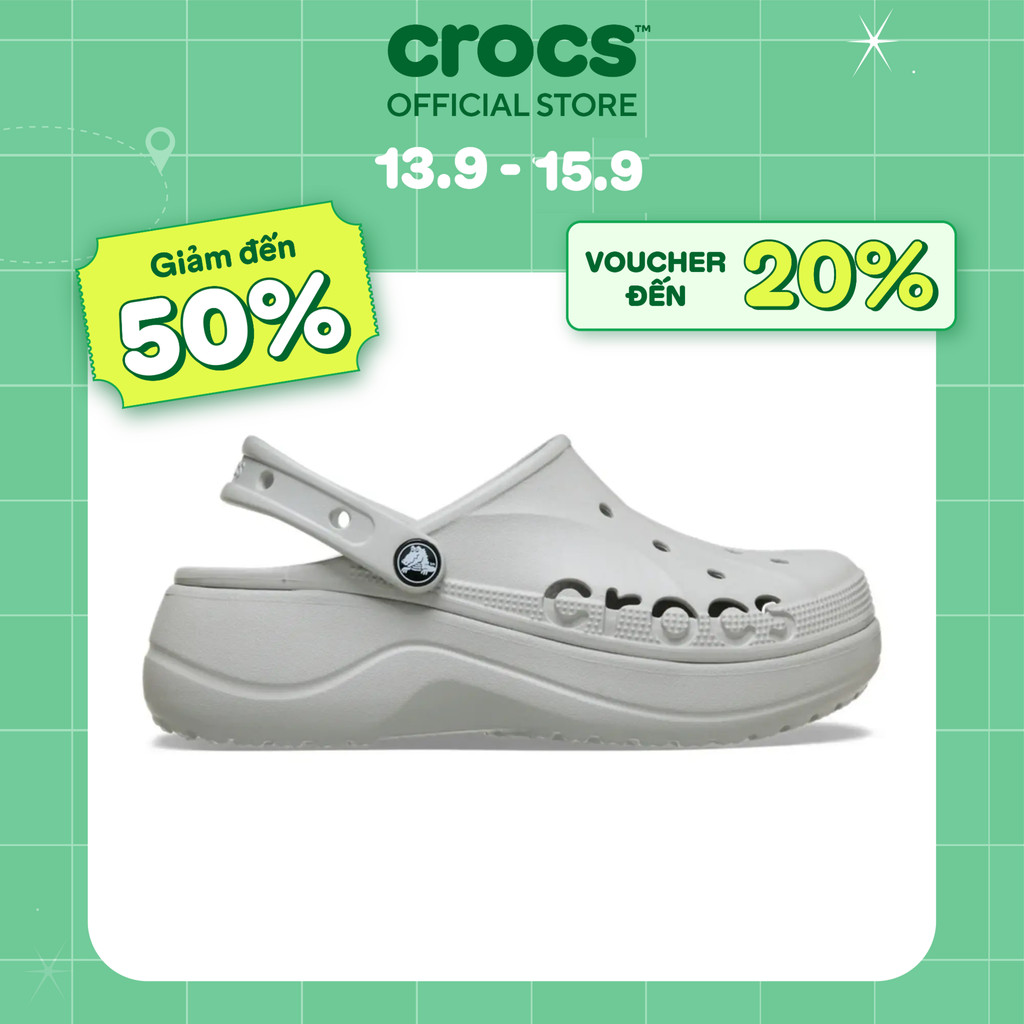 [ĐỘC QUYỀN SÀN TMĐT] Giày Clog Nữ Crocs Baya Platform - Pearl - 208186-101