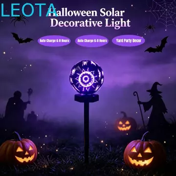 Đèn lồng sàn hình cầu năng lượng mặt trời LEOTAKF, Đèn đường cầu năng lượng mặt trời chạy bằng năng lượng mặt trời chống nước, Đèn cọc đất chống nước IP Hình quả cầu Đèn cắm mặt đất năng lượng mặt trờ