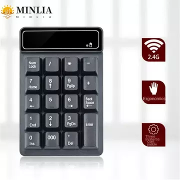 Máy tính MINLIA Bàn phím nhỏ Bluetooth, Cảm giác cơ 19 phím Bàn phím số không dây 2.4G, Bàn phím có dây di động chống nước Bàn phím số USB Mini Đồ dùng kế toán