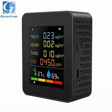 Gazechimp Six6-in-1 Cảm biến chất lượng không khí đa chức năng PM2.5 Formaldehyde TVOC CO2 Máy đo CO2 Cảm biến CO2 Máy đo chỉ số chất lượng không khí trong nhà