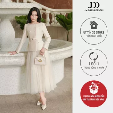 Áo Blazer Nữ Cổ Thuyền 2 Hàng Cúc 5B04.2608. Áo Khoác Blazer Thanh Lịch Nữ Tính Sang Trọng Thời Trang Nữ Cao Cấp By JM