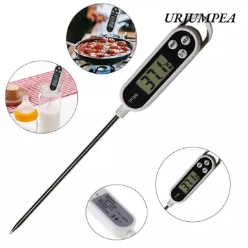 Nhiệt kế thịt URJUMPEA, Nhiệt kế thực phẩm kỹ thuật số chống nước đầu dò dài, Phạm vi nhiệt độ đọc tức thì -50°C đến + 300°Màn hình đèn nền C Nhiệt kế nhà bếp điện tử Nấu ăn