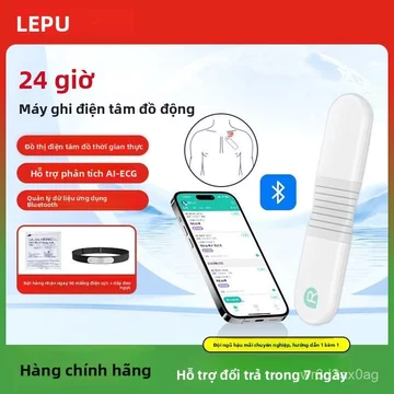 Máy đo điện tim di động tại nhà LEPU, theo dõi Holter 24h ghi điện tâm đồ y tế
