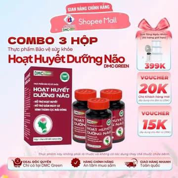 TPBVSK Combo 3 Hộp Hoạt Huyết Dưỡng Não Domesco Giúp Tăng Tuần Hoàn Não 60 Viên/ hộp