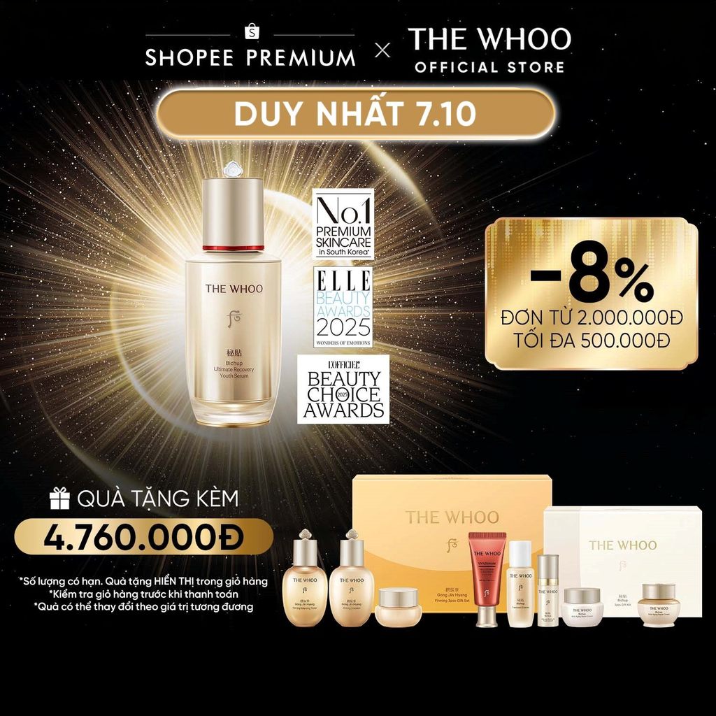 [THE WHOO OFFICIAL] Tinh chất tự sinh chống lão hóa thế hệ thứ 4 THE WHOO Bichup Ultimate Recovery Youth Serum 50ml