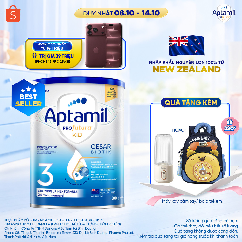 [MUA KÈM DEAL SỐC] Sữa bột Aptamil Profutura Kid Cesarbiotik New Zealand số 3 - Synbiotic đặc chế