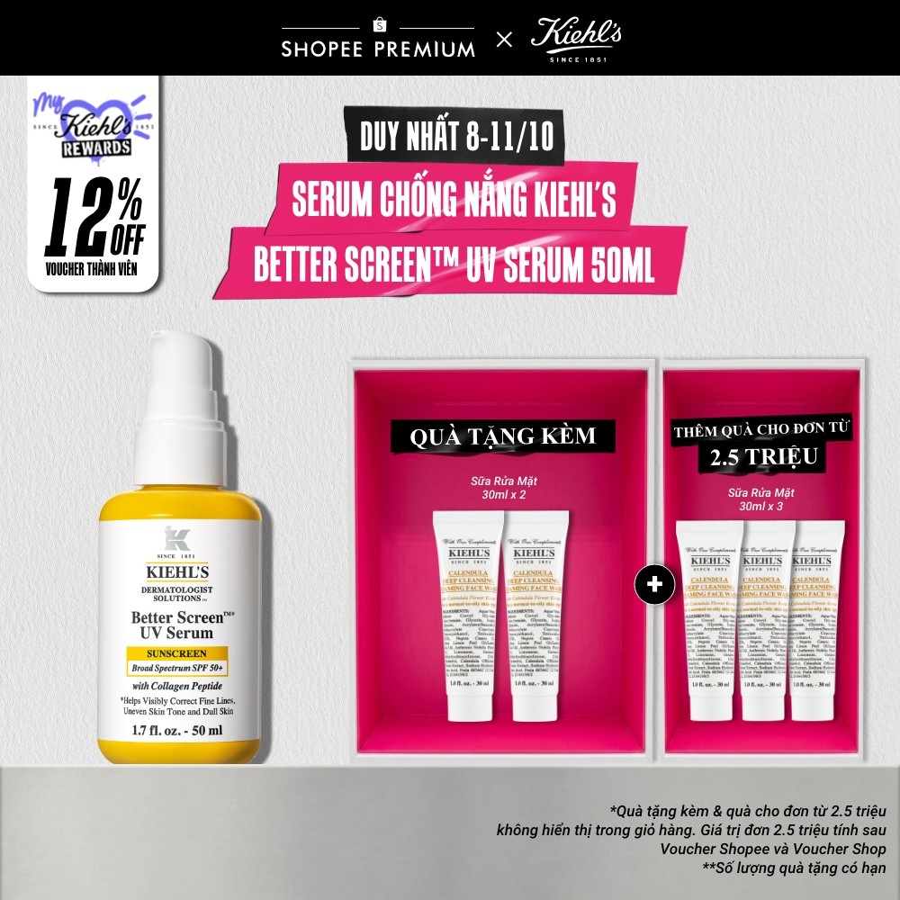 Serum chống nắng & ngăn ngừa lão hóa Kiehl’s Dermatologist Solutions Better Screen™ UV Serum 50ml