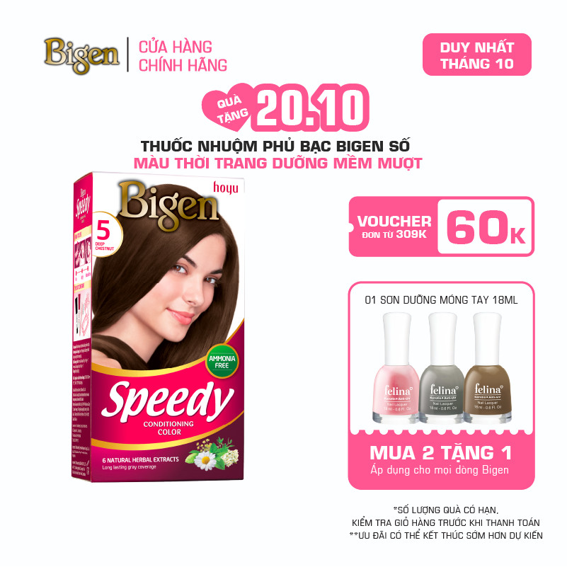 Thuốc Nhuộm Tóc Phủ Bạc Tại Nhà Bigen Số - Phủ Bạc Thảo Dược, Màu Thời Trang 80ml