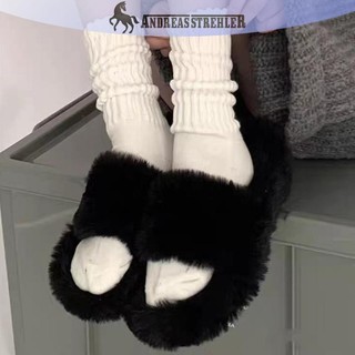 Onetimingfine 1 Đôi Tất Dài Dệt Kim Màu Trơn Cho Nữ Thời Trang Ngọt Ngào Rời Móc Giữa Ống Gothic Sox Boot Vòng Tay Xù Vớ VN