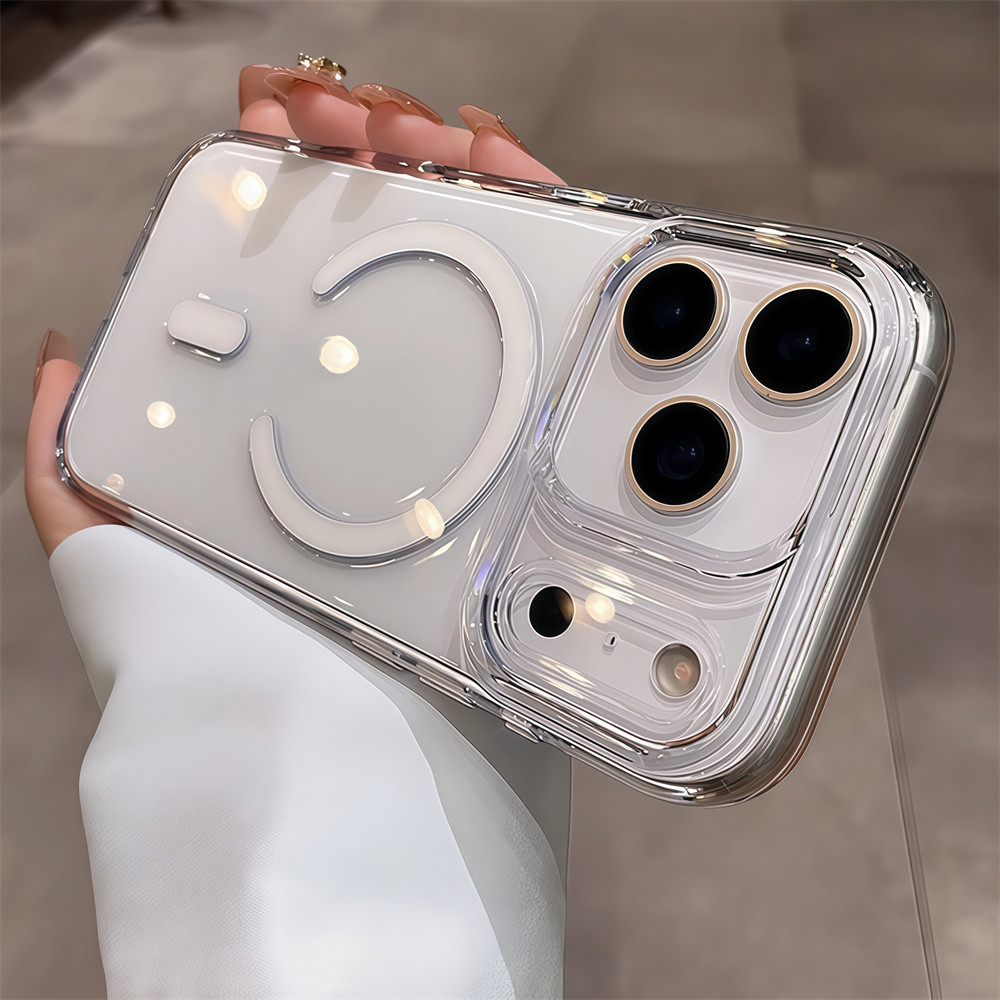 Ốp điện thoại từ tính trong suốt PC chất lượng cao cho iPhone 17 Pro Max 16 14 15 pro max Air Chống rơi bảo vệ ống kính Vỏ cứng bảo vệ điện thoại