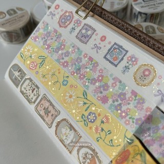 Washi tape viền nhũ gold foil Papier Platz chiết 1M