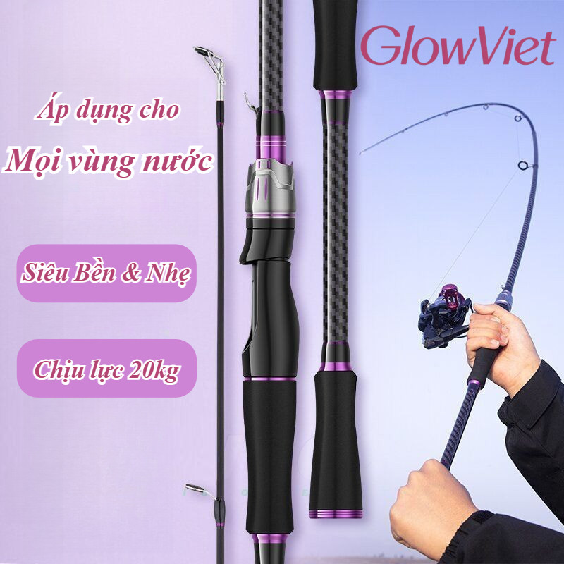 Cần Câu Lure Carbon Sói Đen - Dài 1m65/1m8, Chịu Tải 5-7kg, Dùng Máy Ngang & Đứng, Siêu Bền Nhẹ
