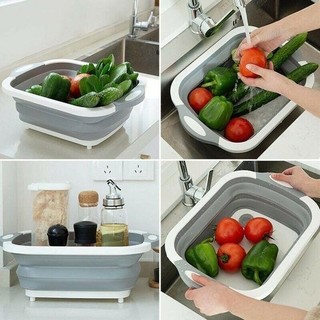 Chậu nhựa gấp gọn kiêm thớt - đa năng, tiện dụng