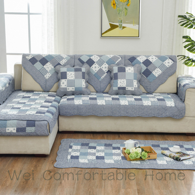 Cotton Quilted In Sofa Đệm Chống Trơn Trượt Vải Cực Dày Mục Vụ Bốn Mùa Đa Năng Sofa Khăn