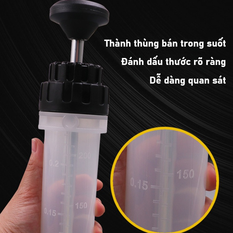 Công cụ đổi dầu ô tô kiểu ống tiêm 500cc, dùng cả hút và bơm, phù hợp với các loại dầu khác nhau