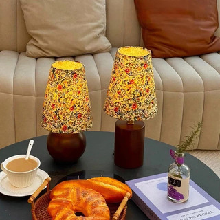 AIMI Đèn Bàn Retro Vải Lampshade Led Trang Trí Nhà Cửa Đèn Bàn Thích Hợp Cho Phòng Ngủ Phòng Khách Văn Phòng Học Tập