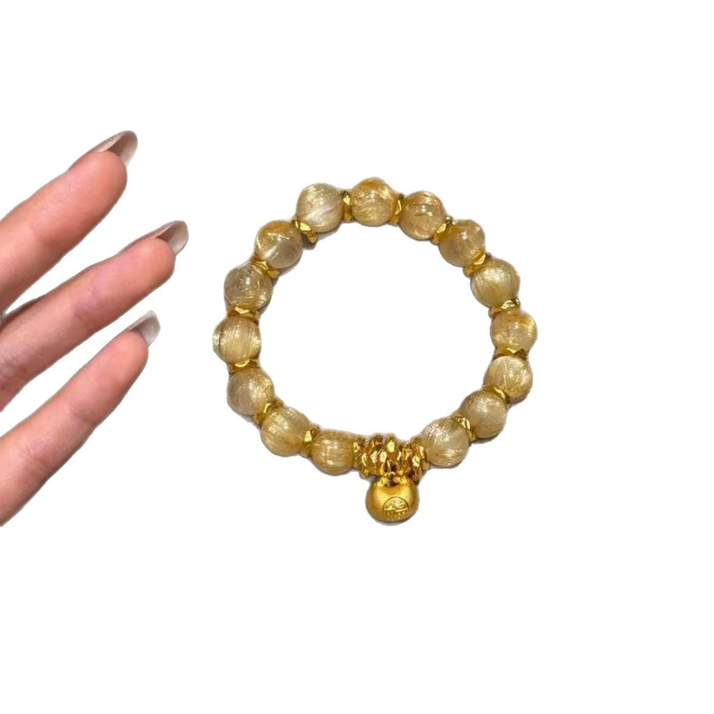 Vòng tay thạch anh xẻ tà màu vàng Chubby Fortune Trang sức nữ phong cách mới