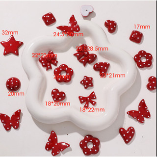 Phụ kiện acrylic DIY thời trang mới với họa tiết da báo, polkadot và nơ trái tim độc đáo