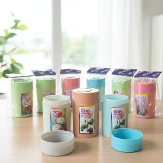Hũ tăm tròn RICO nắp trượt – thiết kế hiện đại, dễ sử dụng, giữ tăm sạch sẽ
