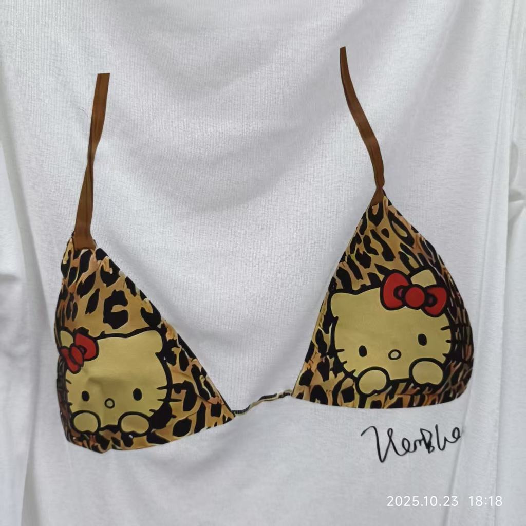Milyfashion Loose Size Lớn In Hình Mèo Chống Nắng Đeo Vai Dài Tay T Quần Áo Nữ