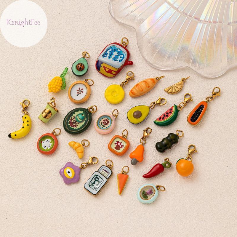 Mặt dây chuyền handmade cho nam, thiết kế trái cây nhiều màu sắc, làm từ thép không gỉ