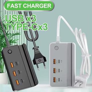 Trạm Sạc USB Đa Cổng Với 3 USB 35w Sạc Nhanh Trung Tâm Sạc Cho Điện Thoại Di Động Máy Tính Bảng Laptop Máy Tính Để Bàn