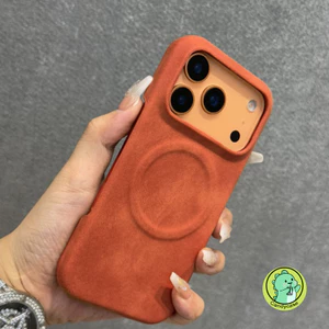 Ốp Điện Thoại Từ Tính Da PU Nhung Cho iPhone 17 Pro Max Air 16 15 14 Pro Max Plus 17ProMax 16ProMax Vỏ Sang Trọng Dễ Thương Đơn Giản Kinh Doanh Vỏ Sạc Không Dây Chống Sốc