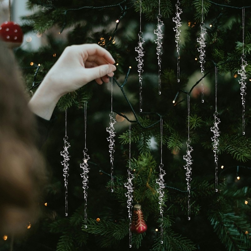SHI 12 Cái Trang trí treo đá Acrylic chống vỡ để trang trí cây thông Noel