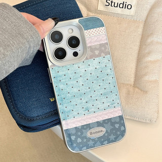 [Sheren] Ốp điện thoại khâu Denim Thích hợp cho i17 16 15 14 13 12 11 pro max Vỏ bảo vệ chống sốc