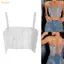 Pealike Nữ Không Tay Lấp Lánh Kim Cương Giả Cami Crop Spaghetti Dây Đeo Xe Tăng Áo