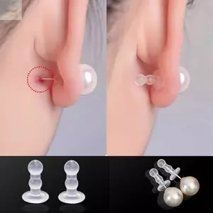 AWNGD 50 Miếng Đệm Tai, Nút Tai Silicon Thoải Mái Bảo Vệ Toàn Diện, Chống Xuyên Mềm Mại An Toàn Bông Tai Mặt Sau DIY Sản Xuất