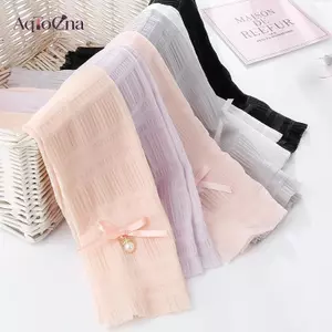AqToCna Mùa Hè Ngọc Trai Tay Ngoài Trời Chống Nắng Nữ Nơ Dài Băng Seeves Chống Nắng Tay Găng Tay Mỏng Phụ Kiện AqToCna