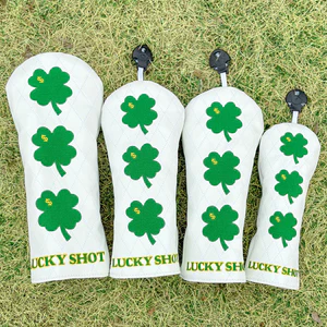 Vỏ bảo vệ câu lạc bộ Golf Mới Bốn lá thêu cỏ ba lá PU chống nước No. 1 Vỏ nắp khô bằng gỗ Fairway Unisex