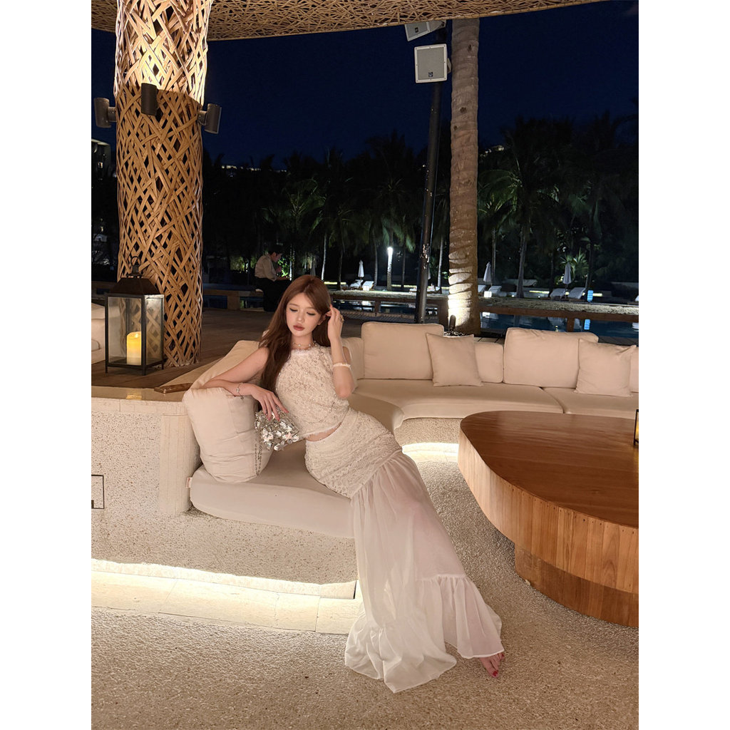 Set áo kiểu + chân váy đuôi cá quyến rũ tiệc Prom