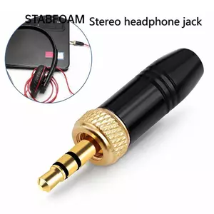 STABFOAM 1 Cái M6 Đầu nối ren bên trong, Liên hệ mạ vàng M6 * 0.5 Chủ đề 3,5mm Âm thanh nam cắm, Kích thước 3,5mm Kết nối hàn Vỏ kim loại Vỏ bảo vệ tai nghe âm thanh nổi Jack cắm