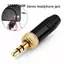 STABFOAM 1 Cái M6 Đầu nối ren bên trong, Liên hệ mạ vàng M6 * 0.5 Chủ đề 3,5mm Âm thanh nam cắm, Kích thước 3,5mm Kết nối hàn Vỏ kim loại Vỏ bảo vệ tai nghe âm thanh nổi Jack cắm
