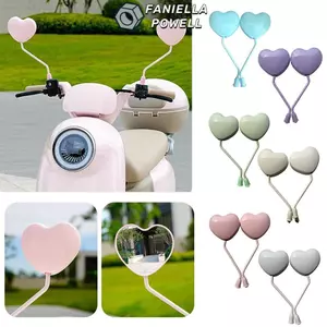 Gương an toàn FANIELLAPOWELL, Gương chiếu hậu xe đạp đa chức năng tầm nhìn rộng, Thiết kế lồi chất lượng cao Hình trái tim Chất liệu ABS Gương chiếu hậu xe đạp