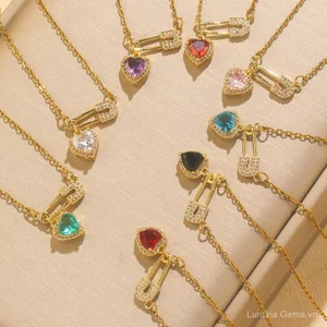 Vòng Cổ Châu Âu Mỹ Tình Yêu Pin Vòng Cổ Nữ Độc Đáo Ánh Sáng Sang Trọng Thép Titan Xương Đòn Dây Xích ins Phong Cách Cao Cấp Niche