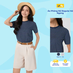 Áo Phông Nữ Yody Regular Kẻ Ngang mềm mại co giãn thấm hút mồ hôi WCTS26S014