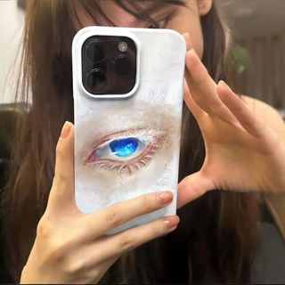 Mắt Xanh Mắt Thời Trang Thích Hợp Cho iPhone 16 15 ProMax XS 17 ProMax 13 16 XSMAX XR 12 Pro 14 Pro 11 17 Pro 15 Pro Ốp Điện Thoại Silicon Chống Va Đập